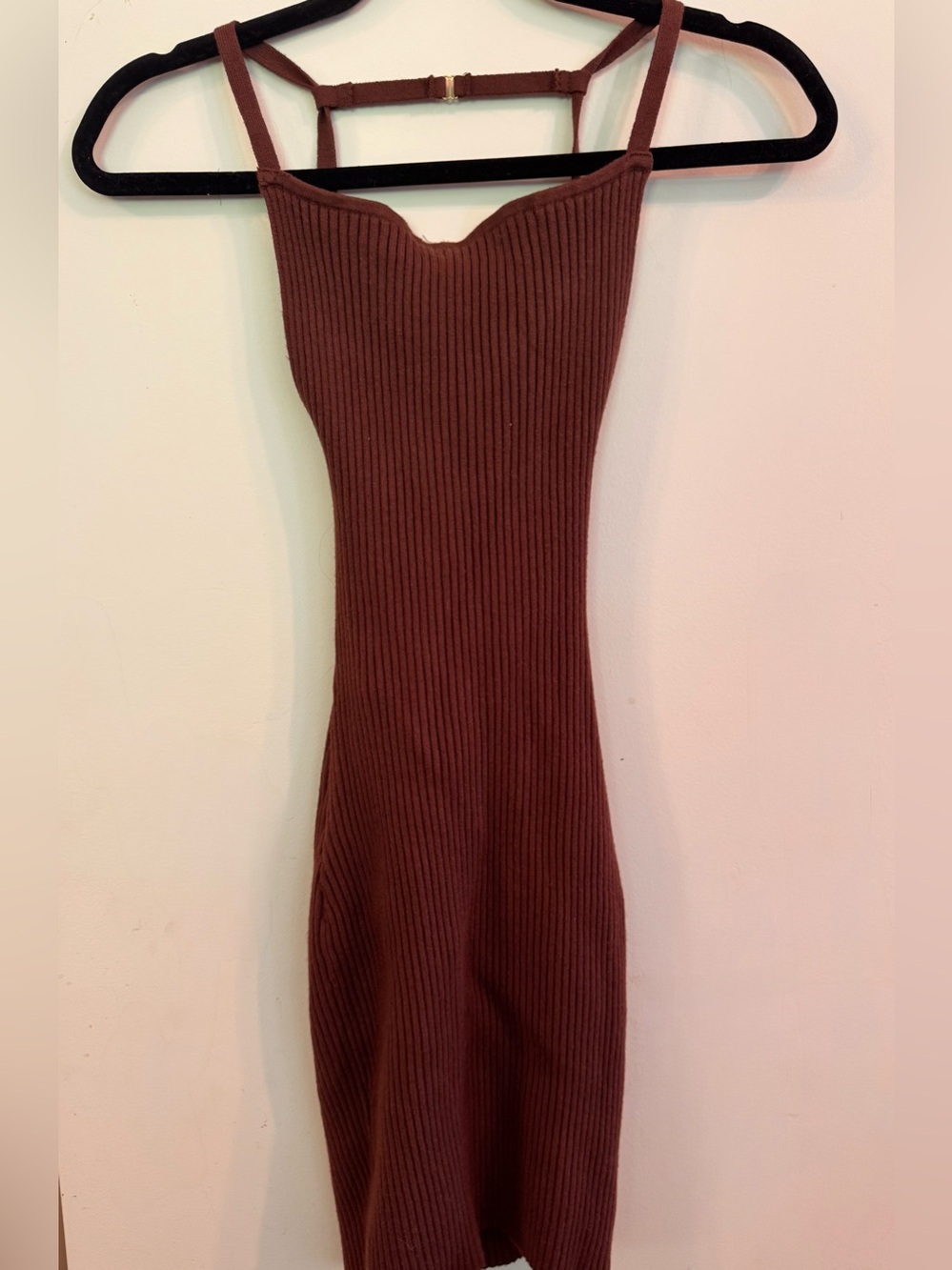 Fashion Nova Brown Ribbed Bodycon Mini Dress - Picture 5 of 6